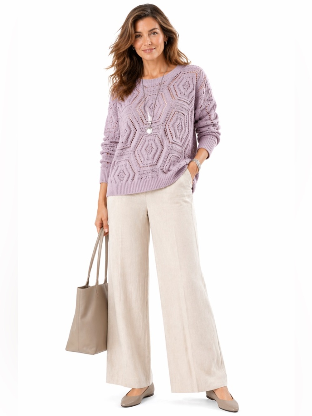J. Jill lilac open-knit top